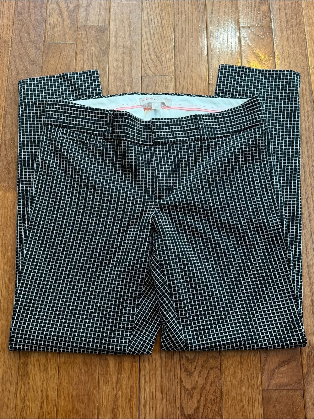 Banana Republic Black and White Grid Trousers